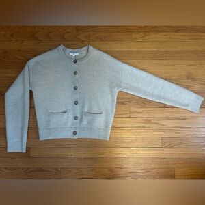 Banana Republic 100% Wool Modern Oversized Oatmeal Cardigan Sweater Size Small
